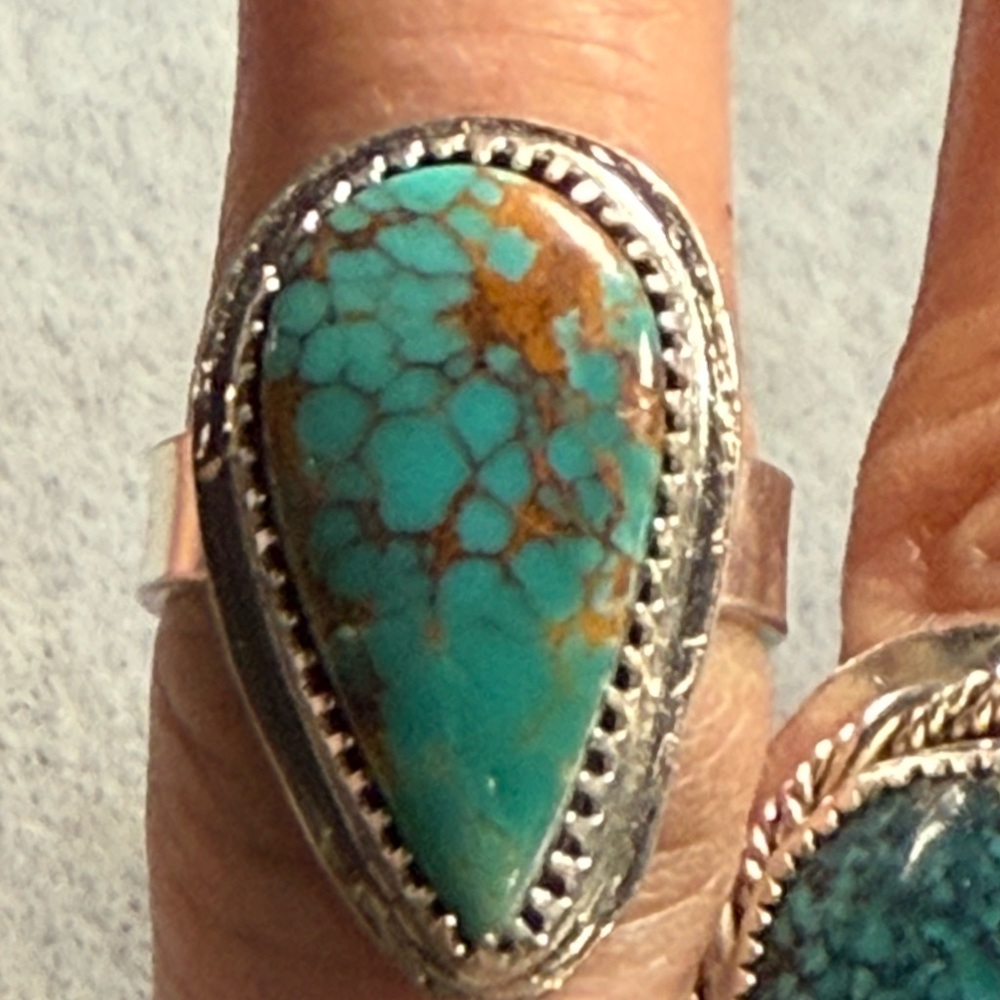 Sterling silver Royston turquoise, all natural ring